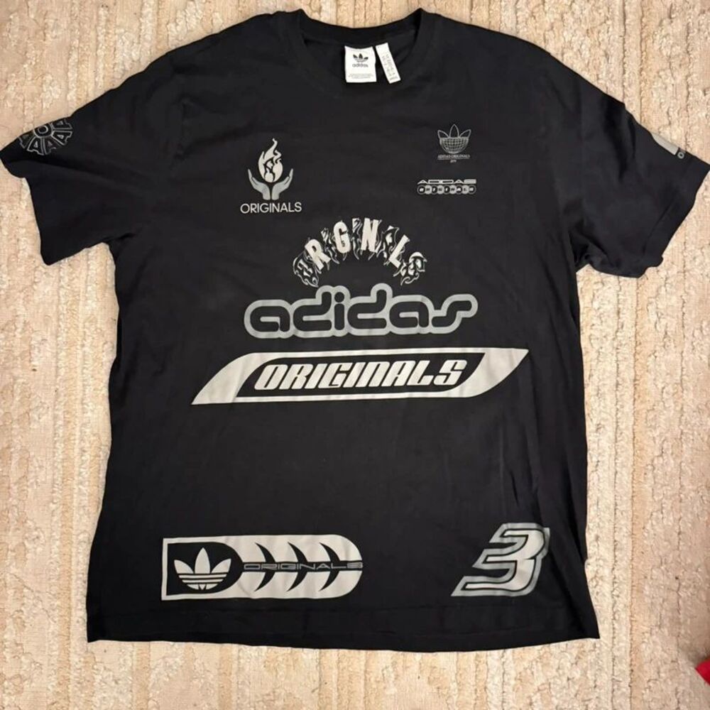 adidas Originals Q12 TS Sponsor Graphic Tee Black 2XL JP2676